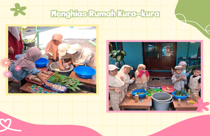 Menghias Rumah Kura Kura Menjadi Seru dengan Loose Part dan Bahan Alam