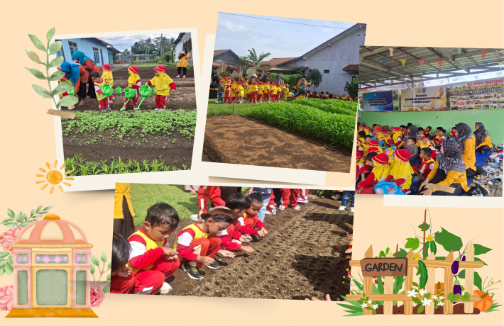 Berkunjung dan Menanam Biji Kangkung TK dan KB Al Irsyad 02 Cilacap 